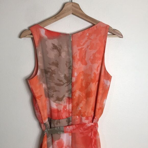 Olivia Matthews Women's Dress Coral/Peach Round-neck Sleeveless size 6 - Picture 11 of 12